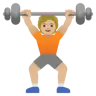 Person Lifting Weights: Medium-Light Skin Tone Emoji 🏋🏼 image - Google Noto Color style