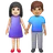 Woman And Man Holding Hands: Light Skin Tone, Medium Skin Tone