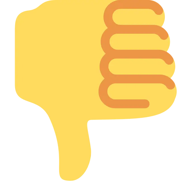 Pulgar abajo muestra