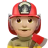 Man Firefighter: Medium-Light Skin Tone Emoji 👨🏼‍🚒 image - Apple style