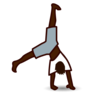Person Cartwheeling: Dark Skin Tone Emoji 🤸🏿 image - Emojidex style