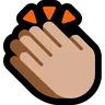 Clapping Hands: Medium-Light Skin Tone Emoji 👏🏼 image - Microsoft Windows 10 Segoe UI Emoji style
