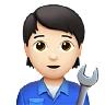 Mechanic: Light Skin Tone Emoji 🧑🏻‍🔧 image - Apple style