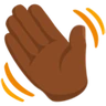 Waving Hand: Medium-Dark Skin Tone Emoji 👋🏾 image - Facebook Messenger (2016) style