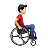 Man In Manual Wheelchair Facing Right: Light Skin Tone