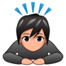 Person Bowing: Medium-Light Skin Tone Emoji 🙇🏼 image - Emojidex style
