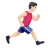 Man Running Facing Right: Light Skin Tone