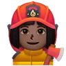 Woman Firefighter: Dark Skin Tone Emoji 👩🏿‍🚒 image - Samsung style
