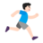 Man Running Facing Right: Light Skin Tone