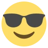 Uśmiechnięta twarz z okularami przeciwsłonecznymi Emoji 😎 image - EmojiTwo style