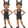 People With Bunny Ears: Medium Skin Tone Emoji 👯🏽 image - Apple style