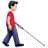 Man With White Cane Facing Right: Light Skin Tone