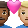 Couple With Heart: Man, Man, Medium-Dark Skin Tone, Medium-Light Skin Tone Emoji 👨🏾‍❤️‍👨🏼 image - Apple style