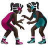 Women Wrestling: Dark Skin Tone Emoji 🤼🏿‍♀️ image - Apple style