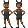 Men With Bunny Ears: Medium-Dark Skin Tone Emoji 👯🏾‍♂️ image - Apple style