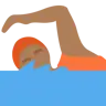 Person Swimming: Medium-Dark Skin Tone Emoji 🏊🏾 image - Twitter / X (Twemoji) style