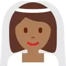 Woman With Veil: Medium-Dark Skin Tone Emoji 👰🏾‍♀️ image - Twitter / X (Twemoji) style