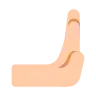 Rightwards Pushing Hand: Light Skin Tone Emoji 🫸🏻 image - Tossface style