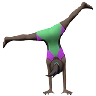 Woman Cartwheeling: Dark Skin Tone Emoji 🤸🏿‍♀️ image - Apple style