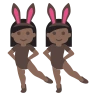 People With Bunny Ears: Dark Skin Tone Emoji 👯🏿 image - EmojiTwo style