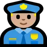 Police Officer: Medium-Light Skin Tone Emoji 👮🏼 image - Microsoft Windows 10 Segoe UI Emoji style