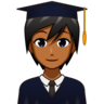 Student: Medium-Dark Skin Tone Emoji 🧑🏾‍🎓 image - Emojidex style