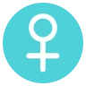 Żeński znak Emoji ♀ image - EmojiTwo style