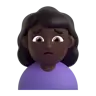 Woman Frowning: Dark Skin Tone Emoji 🙍🏿‍♀️ image - Microsoft 3D Fluent style