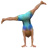 Man Cartwheeling: Medium Skin Tone
