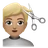 Person Getting Haircut: Medium-Light Skin Tone