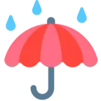 Umbrella With Rain Drops