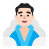 Man In Steamy Room: Light Skin Tone Emoji 🧖🏻‍♂️ image - Microsoft Classic 2D style