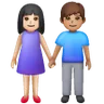 Woman And Man Holding Hands: Light Skin Tone, Medium Skin Tone Emoji 👩🏻‍🤝‍👨🏽 image - Samsung style