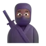 Ninja: Medium-Dark Skin Tone Emoji 🥷🏾 image - Microsoft 3D Fluent style