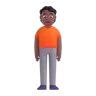 Person Standing: Medium-Dark Skin Tone Emoji 🧍🏾 image - Microsoft 3D Fluent style