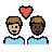 Couple With Heart: Man, Man, Medium-Light Skin Tone, Dark Skin Tone