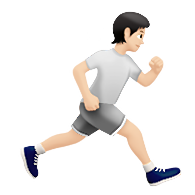 Person Running Facing Right: Light Skin Tone