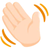 Waving Hand: Light Skin Tone Emoji 👋🏻 image - Facebook Messenger (2016) style