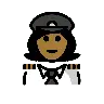 Woman Pilot: Medium-Dark Skin Tone Emoji 👩🏾‍✈️ image - OpenMoji style