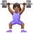 Woman Lifting Weights: Medium-Dark Skin Tone