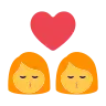 Kiss: Woman, Woman Emoji 👩‍❤️‍💋‍👩 image - Tossface style