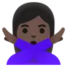 Woman Gesturing No: Dark Skin Tone Emoji 🙅🏿‍♀️ image - Google Noto Color style