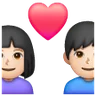 Couple With Heart: Woman, Man, Light Skin Tone Emoji 👩🏻‍❤️‍👨🏻 image - Samsung style
