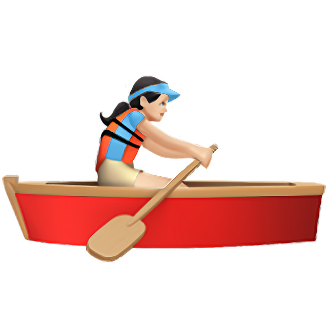 Woman Rowing Boat: Light Skin Tone