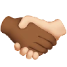 Handshake: Medium-Dark Skin Tone, Light Skin Tone Emoji 🫱🏾‍🫲🏻 image - Apple style