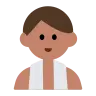 Man In Steamy Room: Medium Skin Tone Emoji 🧖🏽‍♂️ image - Tossface style