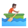 Person Rowing Boat: Medium Skin Tone Emoji 🚣🏽 image - Microsoft 3D Fluent style