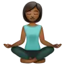 Woman In Lotus Position: Medium-Dark Skin Tone Emoji 🧘🏾‍♀️ image - WhatsApp style