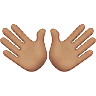 Open Hands: Medium Skin Tone Emoji 👐🏽 image - Apple style