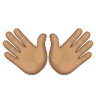 Open Hands: Medium Skin Tone Emoji 👐🏽 image - Huawei Harmony OS style